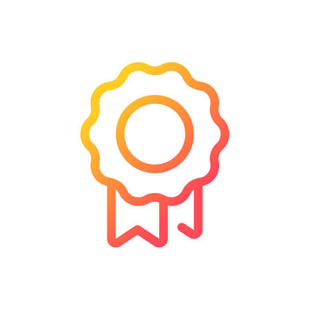 High quality mark pixel perfect gradient linear ui icon. Best choice. brand product. online marketplace. Line color user interface symbol. Modern style pictogram. Vector isolated outline illustrationのイラスト素材
