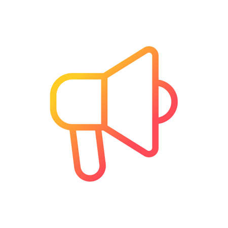 Handheld megaphone pixel perfect gradient linear ui icon. Announce about sales. marketing campaign. Line color user interface symbol. Modern style pictogram. Vector isolated outline illustrationのイラスト素材