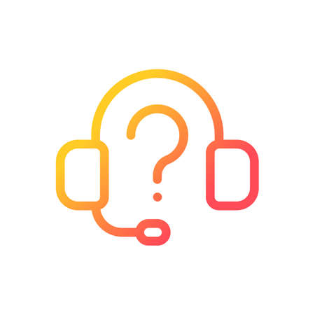 Call center for retail business pixel perfect gradient linear ui icon. customer service. e-commerce. Line color user interface symbol. Modern style pictogram. Vector isolated outline illustrationのイラスト素材
