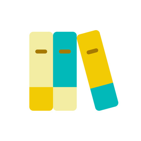 Messy bookshelf flat color ui icon. Disorganized shelf in classroom library. display books. Simple filled element for mobile app. Colorful solid pictogram. Vector isolated RGB illustrationのイラスト素材