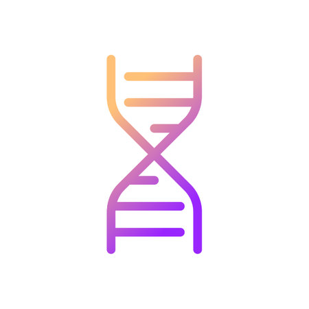 DNA structure pixel perfect gradient linear ui icon. biology course. Genetics exploration. science class. Line color user interface symbol. Modern style pictogram. Vector isolated outline illustrationのイラスト素材