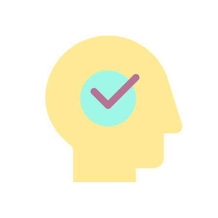 Mental health flat color ui icon. emotional wellness. Feelings and thoughts. mindset. Simple filled element for mobile app. Colorful solid pictogram. Vector isolated RGB illustrationのイラスト素材