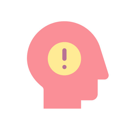 Mental health issues flat color ui icon. stress and anxiety. psychological problem. Simple filled element for mobile app. Colorful solid pictogram. Vector isolated RGB illustrationのイラスト素材