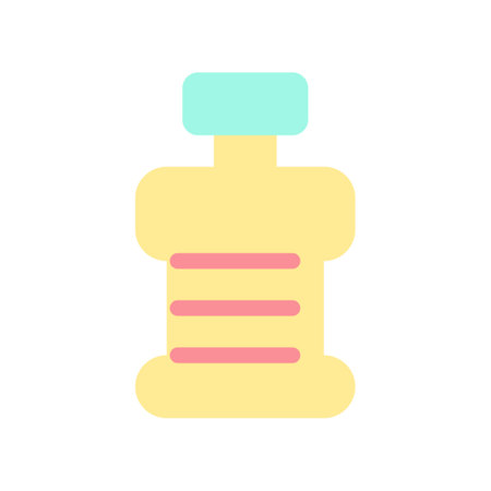 Fitness bottle flat color ui icon. Healthy and active lifestyle. Gym hydration. drinking water. Simple filled element for mobile app. Colorful solid pictogram. Vector isolated RGB illustrationのイラスト素材