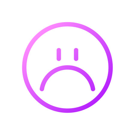 Sad emoji pixel perfect gradient linear ui icon. Feeling expression. feedback. Unsatisfied client. Line color user interface symbol. Modern style pictogram. Vector isolated outline illustrationのイラスト素材