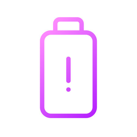 Low battery level pixel perfect gradient linear ui icon. well being issue. Tired, exhausted....