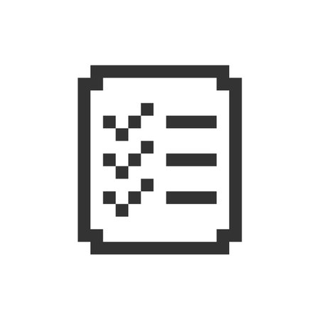 Shopping list pixelated ui icon. Remembering items to shop. online marketplace. Editable 8bit graphic element. Outline isolated vector user interface image for web, mobile app. retro styleのイラスト素材