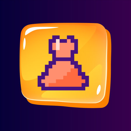 Dress glossy ui button with pixelated color icon. women's fashion store. Order clothing online. Editable 8bit graphic element on shiny glass rectangle shape. Isolated image for arcade, video game designのイラスト素材