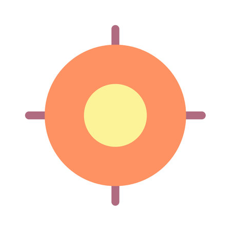 Target flat color ui icon. Focus on chosen goal. Adjusting objective. marketing tool. Simple filled element for mobile app. Colorful solid pictogram. Vector isolated RGB illustrationのイラスト素材