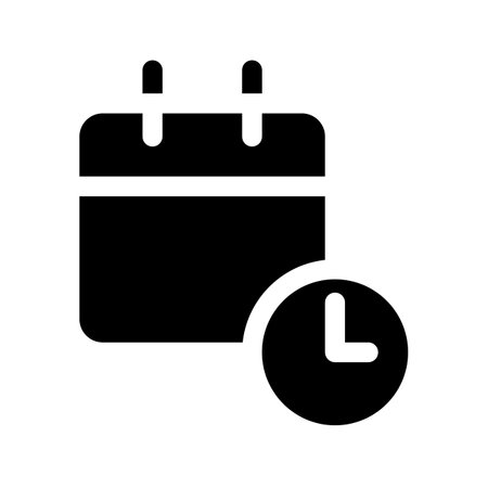 Calendar online black glyph ui icon. schedule. business and personal planner. user interface design. Silhouette symbol on white space. Solid pictogram for web, mobile. isolated vector illustrationのイラスト素材