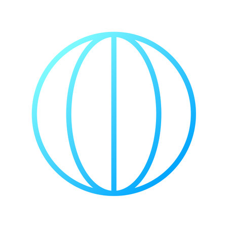 Longitude pixel perfect gradient linear vector icon. spherical globe. world map. planet meridian. earth surface. thin line color symbol. Modern style pictogram. Vector isolated outline drawingのイラスト素材