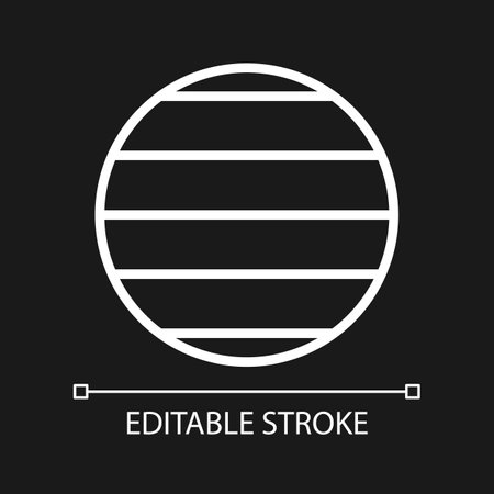 Latitude pixel perfect white linear icon for dark theme. spherical coordinate. geographic globe. thin line illustration. Isolated symbol for night mode. Editable stroke. Arial font usedのイラスト素材