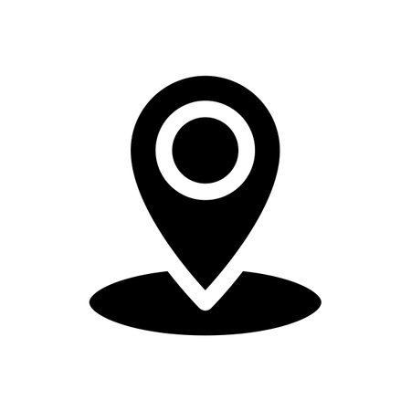 Dropping pin point black glyph ui icon. Find location on map. GPS navigation. user interface design. Silhouette symbol on white space. Solid pictogram for web, mobile. isolated vector illustrationのイラスト素材