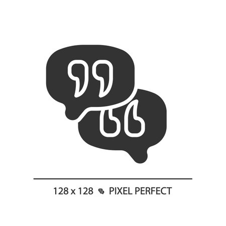Leave opinion pixel perfect black glyph icon. Communication with client online. Discussing product pros and cons. Silhouette symbol on white space. solid pictogram. Vector isolated illustrationのイラスト素材
