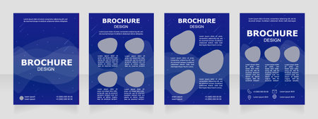 Summer stargazing program blank brochure design. Template set with copy space for text. Premade corporate reports collection. Editable 4 paper pages. Arial Black, Regular fonts usedのイラスト素材