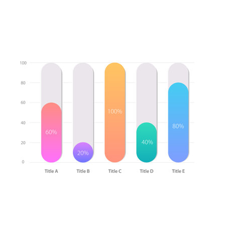 Rectangular infographic chart design template. Compare percentage difference. competitive products. Infochart with vertical bar graphs. visual data presentation. Myriad Pro-Bold, Regular fonts usedのイラスト素材