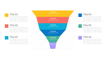 Employment process infographic funnel chart design template. Hiring workforce stages. human resources. Editable infochart with process stages. visual data presentation. Lato font usedのイラスト素材