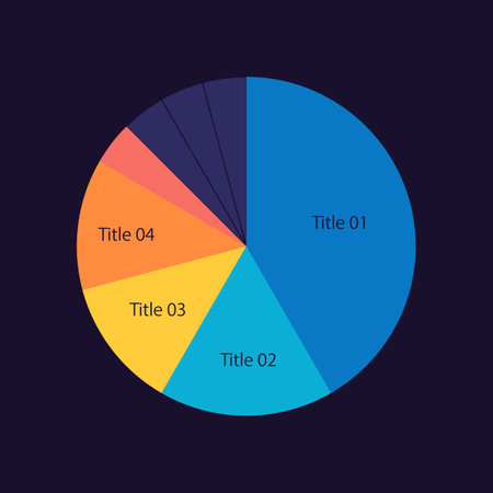 Results of election for Parliament circle infographic design template for dark theme. political...