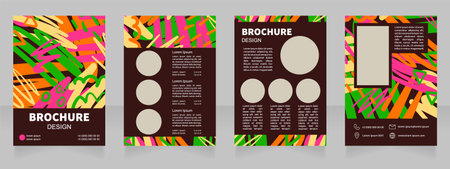 Modern literature library blank brochure design. Template set with copy space for text. Premade...