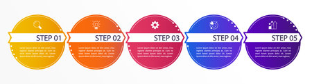 Corporate research project infographic chart design template. Editable infochart with icons....
