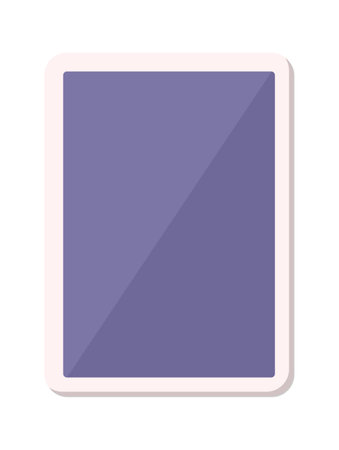 Tablet touchscreen vector design element. Abstract customizable symbol for infographic with blank copy space. Editable shape for instructional graphics. Visual data presentation componentのイラスト素材