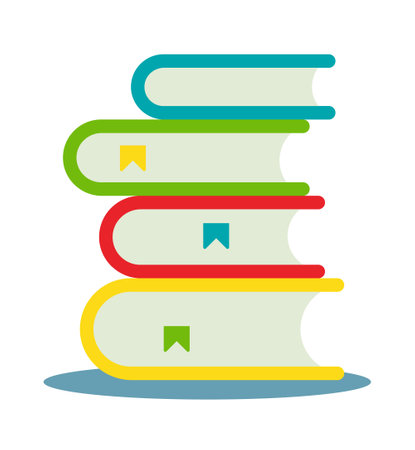 Pile of books vector design element. Abstract customizable symbol for infographic with blank copy space. Editable shape for instructional graphics. Visual data presentation componentのイラスト素材