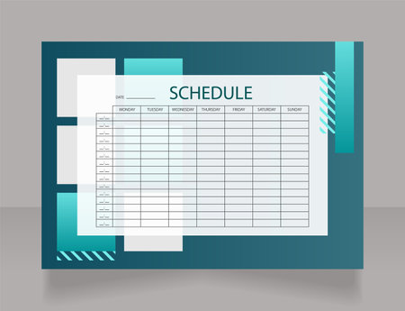 Weekly loading schedule worksheet design template. Printable goal setting sheet. Editable time management sample. Scheduling page for organizing personal tasks. Montserrat font usedのイラスト素材
