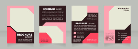 Decorative cosmetics store opening promotion blank brochure design. Template set with copy space for text. Premade corporate reports collection. Editable 4 paper pages. Arial font usedのイラスト素材