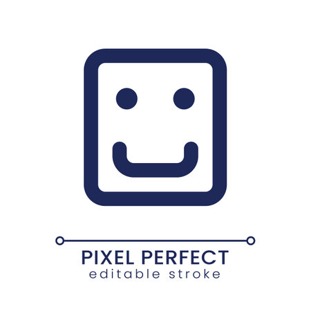 Sticker pixel perfect linear ui icon. social media interaction. emotions representation. GUI, UX design. Outline isolated user interface element for app and web. Editable stroke. Poppins font usedのイラスト素材