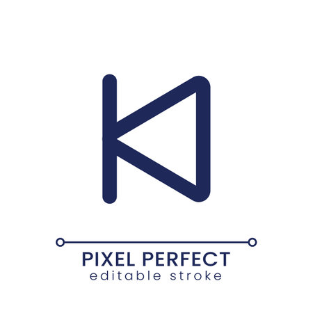 Skip to start pixel perfect linear ui icon. multimedia player control. Move back. GUI, UX design. Outline isolated user interface element for app and web. Editable stroke. Poppins font usedのイラスト素材