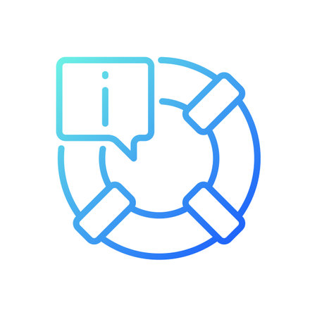 Information for surviving in accidents pixel perfect gradient linear vector icon. dealing with extreme situations. thin line color symbol. Modern style pictogram. Vector isolated outline drawingのイラスト素材