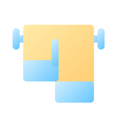Towels pixel perfect flat gradient color ui icon. hotel bathroom. hygiene. bathroom accessory. simple filled pictogram. GUI, UX design for mobile application. Vector isolated RGB illustrationのイラスト素材
