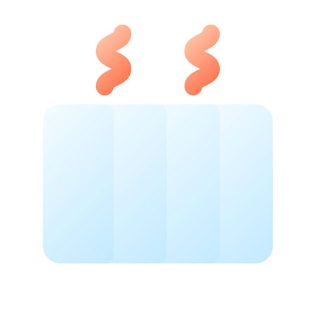Electric heater pixel perfect flat gradient color ui icon. Hotel room service. Warming device. simple filled pictogram. GUI, UX design for mobile application. Vector isolated RGB illustrationのイラスト素材