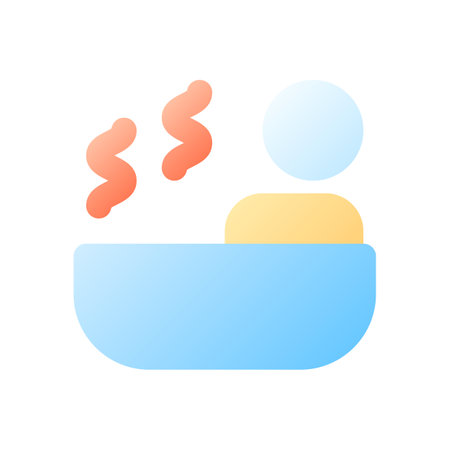 Spa pixel perfect flat gradient color ui icon. Skin care and relaxation. Hotel and Resort. simple filled pictogram. GUI, UX design for mobile application. Vector isolated RGB illustrationのイラスト素材