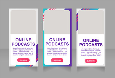 Online entrepreneurship podcast web banner design template. Vector flyer with text space. Advertising poster with customized copyspace. Printable poster for advertising. Arial font usedのイラスト素材