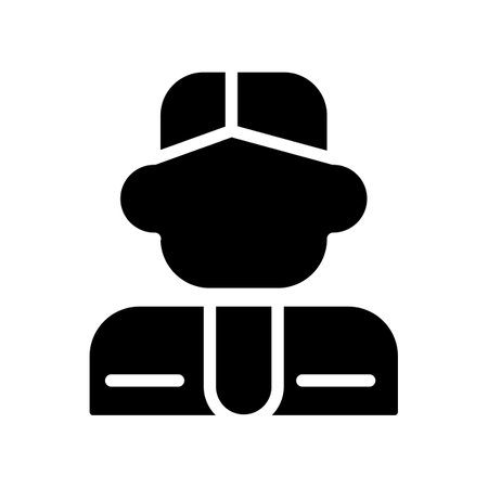 Manager black glyph icon. company human resources. business specialist. office worker. career promotion. Silhouette symbol on white space. solid pictogram. Vector isolated illustrationのイラスト素材