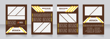 Capital goods blank brochure design. Template set with copy space for text. Premade corporate reports collection. Editable 4 paper pages. Syncopate, Poller One, Arial Regular fonts usedのイラスト素材