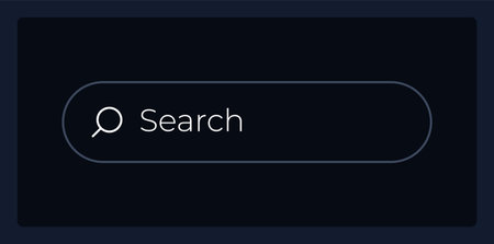 Search bar UI element template. text field. Editable isolated vector dashboard component. flat user interface. visual data presentation. Web design widget for mobile application with dark themeのイラスト素材