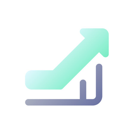 Growth pixel perfect flat gradient color ui icon. Rate rising control. business data analytics. simple filled pictogram. GUI, UX design for mobile application. Vector isolated RGB illustrationのイラスト素材