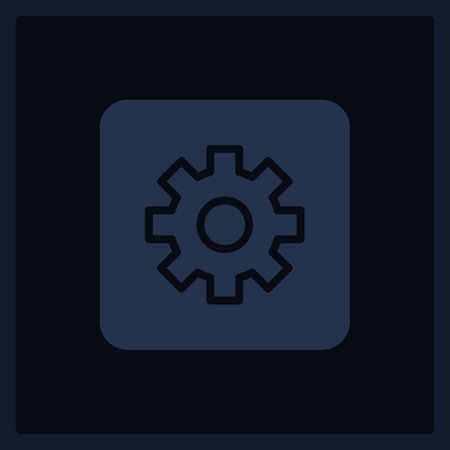 Inactive settings button UI element template. Editable isolated vector dashboard component. flat user interface. visual data presentation. Web design widget for mobile application with dark themeのイラスト素材