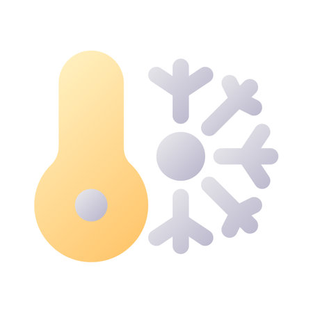 Climate control system pixel perfect flat gradient two-color ui icon. cooling appliance. simple filled pictogram. GUI, UX design for mobile application. Vector isolated RGB illustrationのイラスト素材