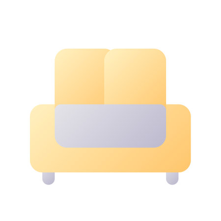 Sofa pixel perfect flat gradient two-color ui icon. Comfortable piece of furniture. simple filled pictogram. GUI, UX design for mobile application. Vector isolated RGB illustrationのイラスト素材