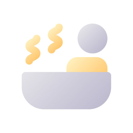 Spa pixel perfect flat gradient two-color ui icon. Skin care and relaxation. Hotel, Resort. simple filled pictogram. GUI, UX design for mobile application. Vector isolated RGB illustrationのイラスト素材
