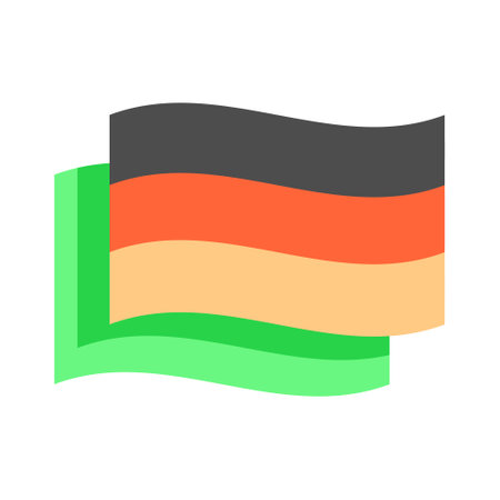 German national flag vector design element. Abstract customizable symbol for infographic with blank copy space. Editable shape for instructional graphics. Visual data presentation componentのイラスト素材