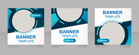 Science and research blue web banner design template. Vector flyer with text space. Advertising poster with customized copyspace. Printable poster for advertising. Arial font usedのイラスト素材