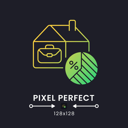 Self-employment tax yellow solid gradient desktop icon on black. social security. Entrepreneurial income. Pixel perfect 128x128, outline 2px. Glyph pictogram for dark mode. isolated vector imageのイラスト素材