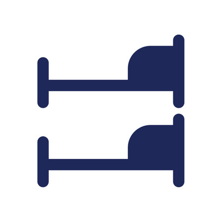 Bunk bed black glyph ui icon. Children's bedroom arrangement. furniture. user interface design. Silhouette symbol on white space. Solid pictogram for web, mobile. isolated vector illustrationのイラスト素材
