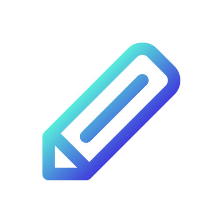 Pencil pixel perfect gradient linear ui icon. messenger feature. writing message. Editing text. Line color user interface symbol. Modern style pictogram. Vector isolated outline illustrationのイラスト素材