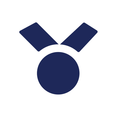 Medal with ribbon black glyph ui icon. Award for competition winner. user interface design. Silhouette symbol on white space. Solid pictogram for web, mobile. isolated vector illustrationのイラスト素材