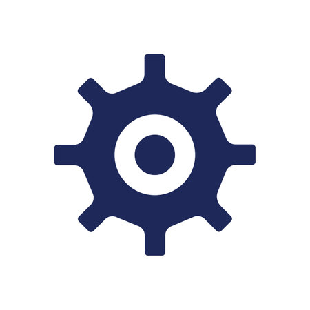 Cogwheel black glyph ui icon. Access to setups. technical settings. user interface design. Silhouette symbol on white space. Solid pictogram for web, mobile. isolated vector illustrationのイラスト素材